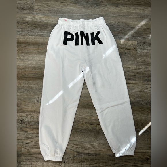 PINK Originals LE White Glitter Campus Sweatpants (NWT) - Picture 13 of 15